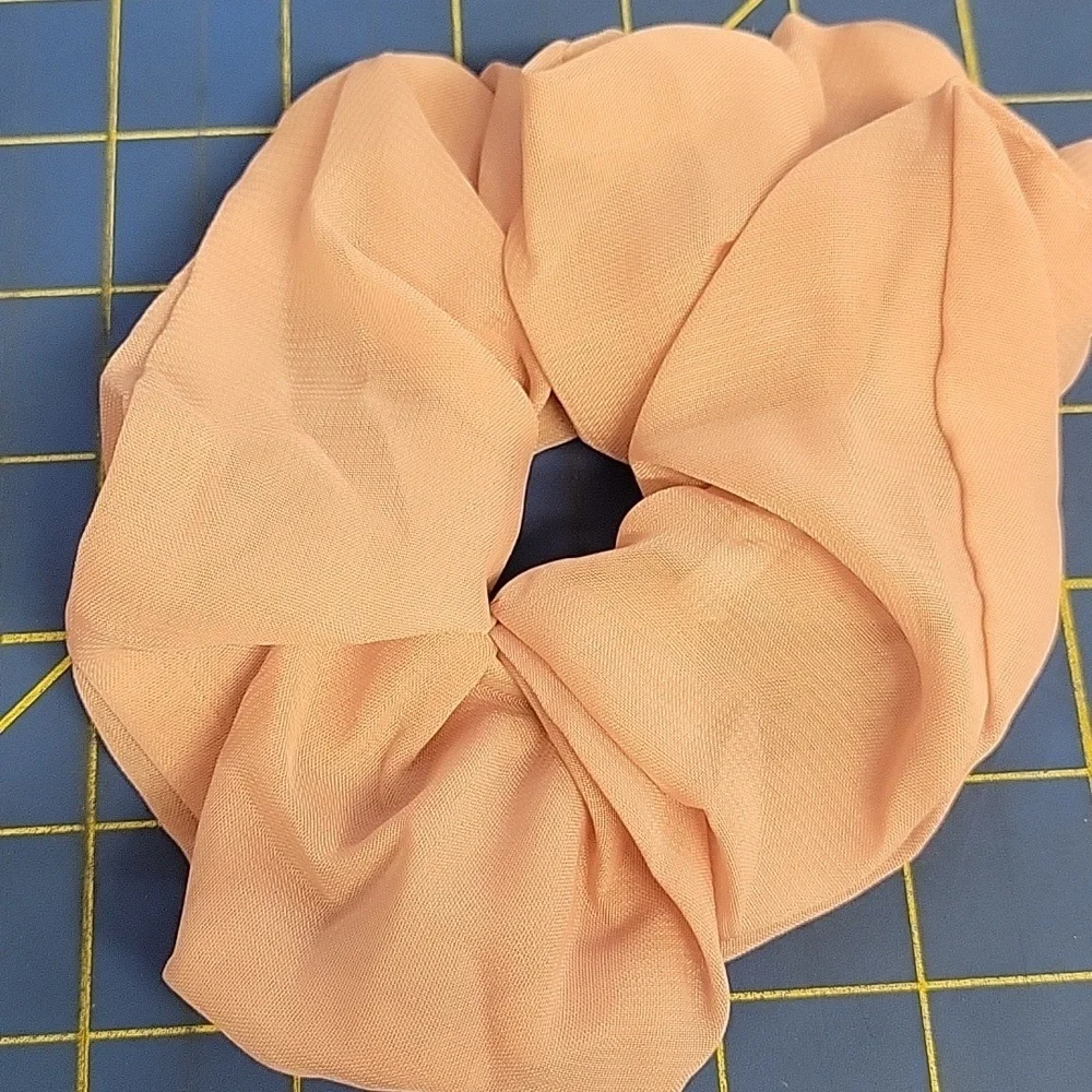 Bundle of 5 Oversized Chiffon Fabric Cream Hair Scrunchie